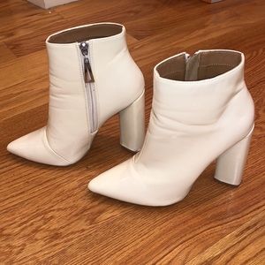 Lulus White Pointed-Toe Ankle Booties